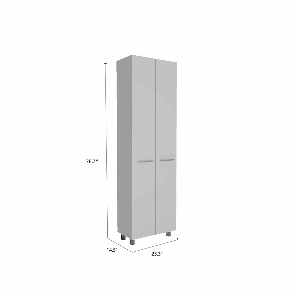 Modern Pantry Cabinet With 2 Full Size Doors - White