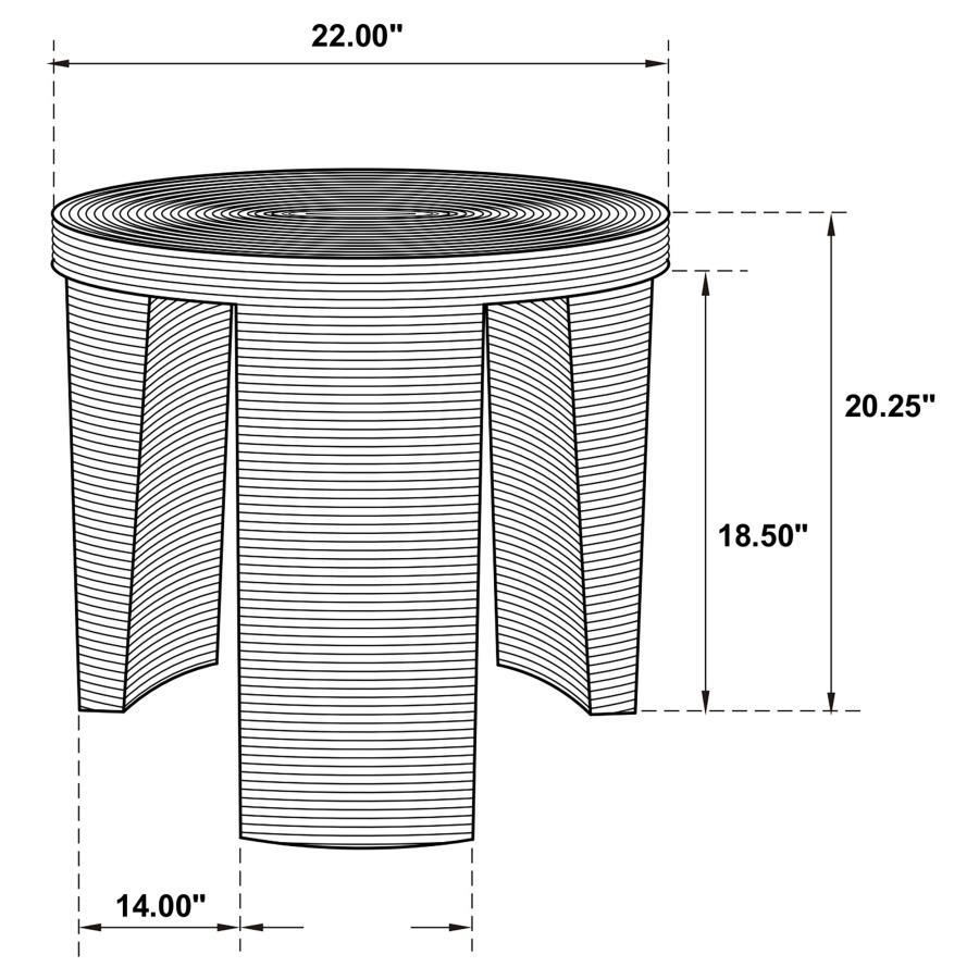 Artina - Woven Rattan Round Side End Table - Natural