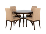 5 Piece Round Dining Room Set by Mollai Collections | Bel Furniture