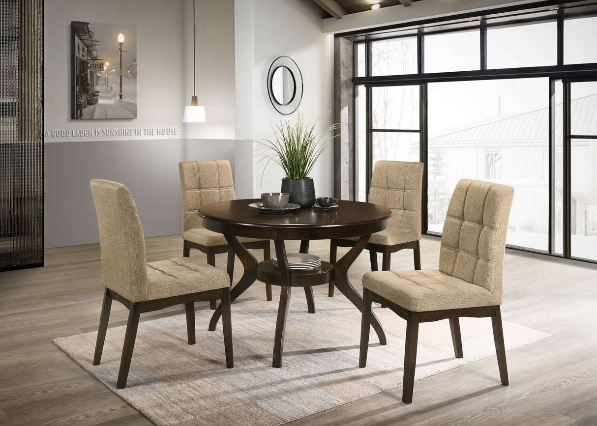 5 Piece Round Dining Room Set by Mollai Collections | Bel Furniture