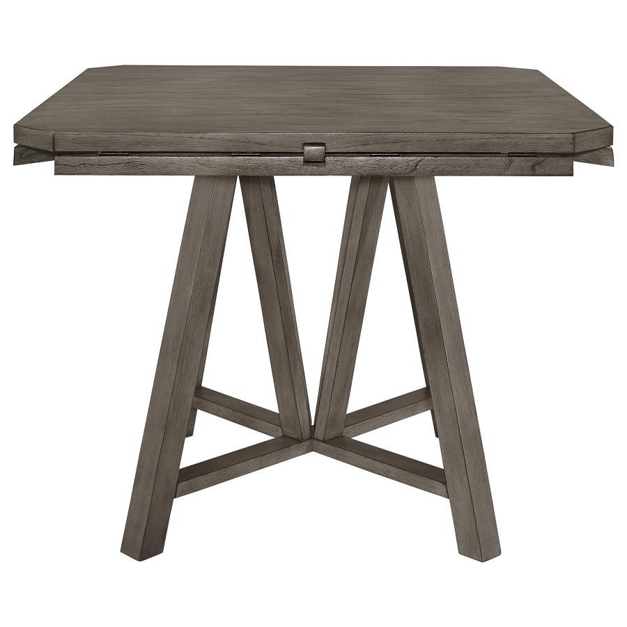 Athens - Round Drop Leaf Counter Dining Table - Gray