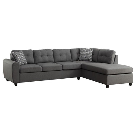 Stonenesse - Upholstered Sectional Chaise Sofa - Gray by CoasterEveryday | Bel Furniture