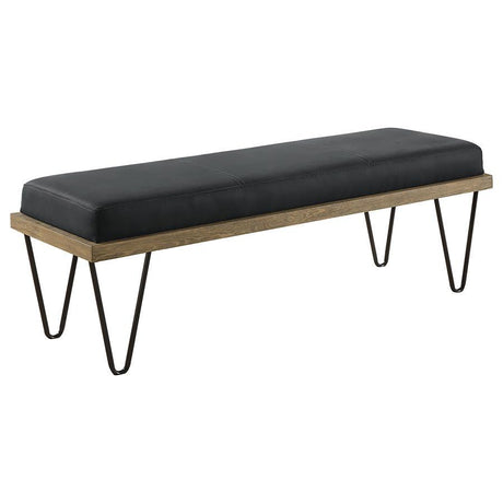 Chad - Denim Upholstered Accent Bench - Dark Blue by CoasterEssence | Bel Furniture