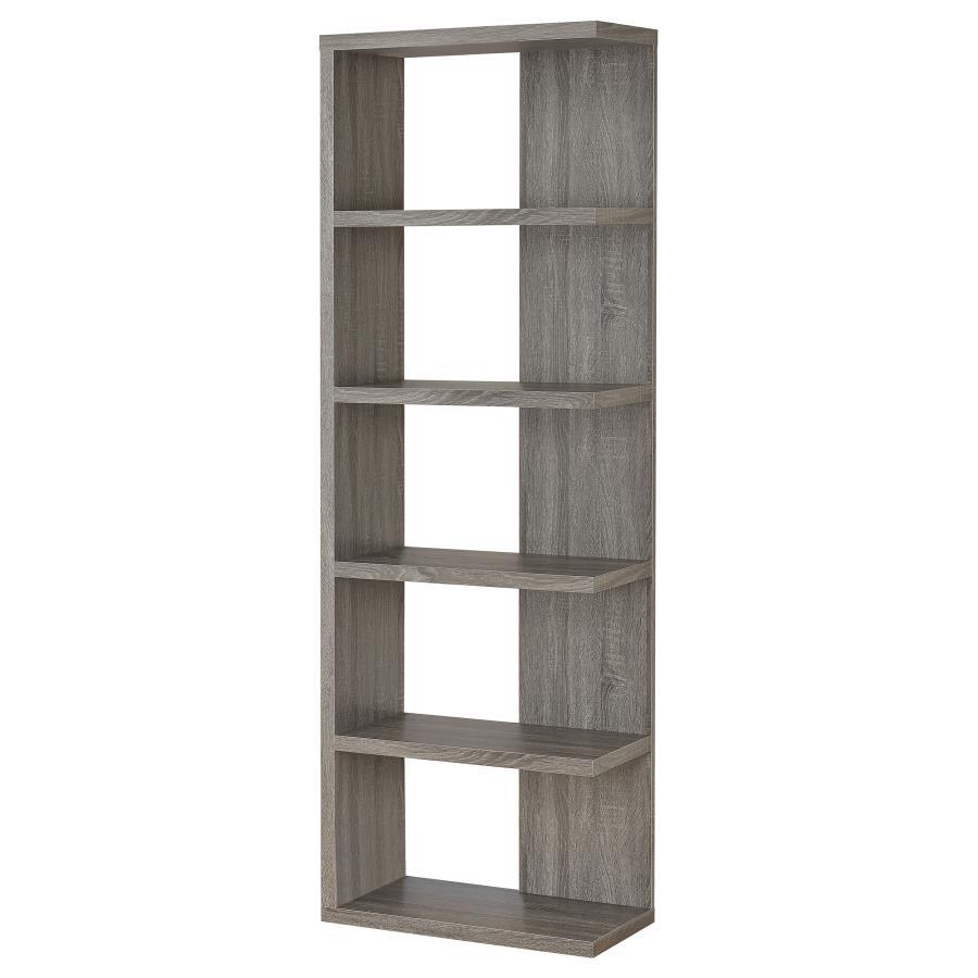 Harrison - 5-Tier Bookcase - Weathered Gray