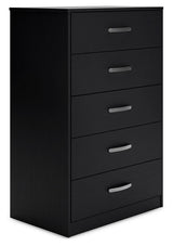 Finch - Black - Five Drawer Chest - 46" Height by Signature Design by Ashley® | Bel Furniture