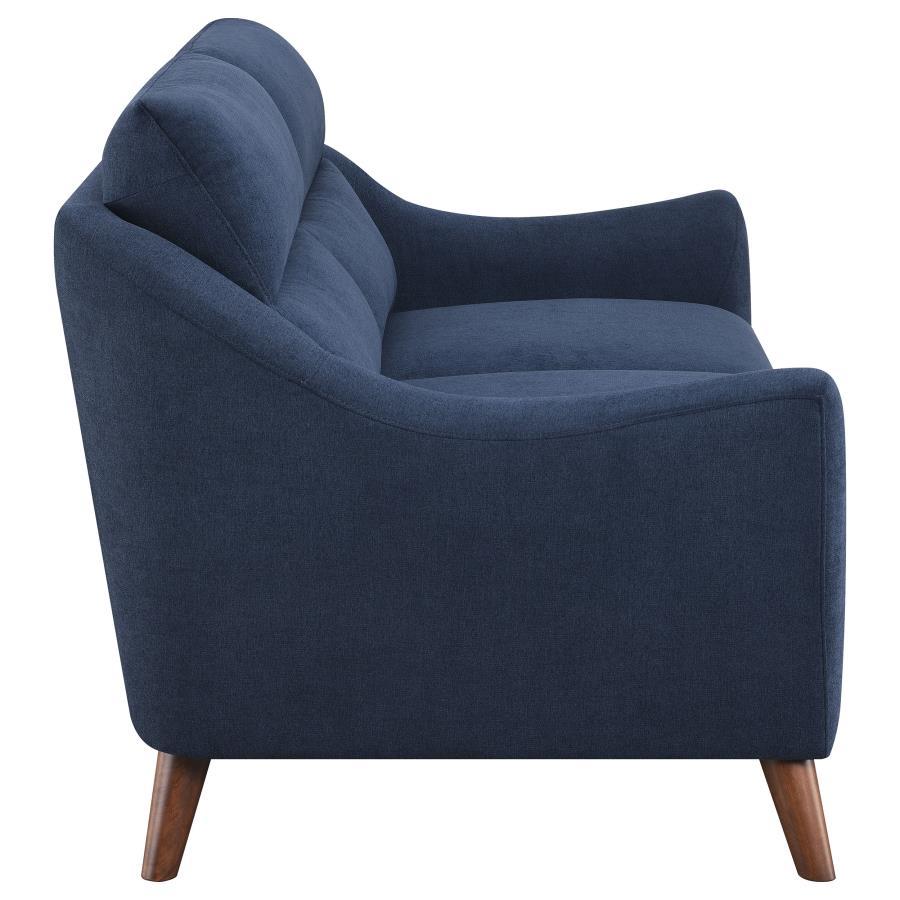 Gano - Sloped Arm Upholstered Loveseat - Navy Blue