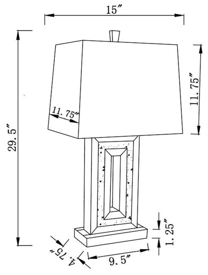 Ayelet - Tapered Shade Mirrored Table Lamp - Silver