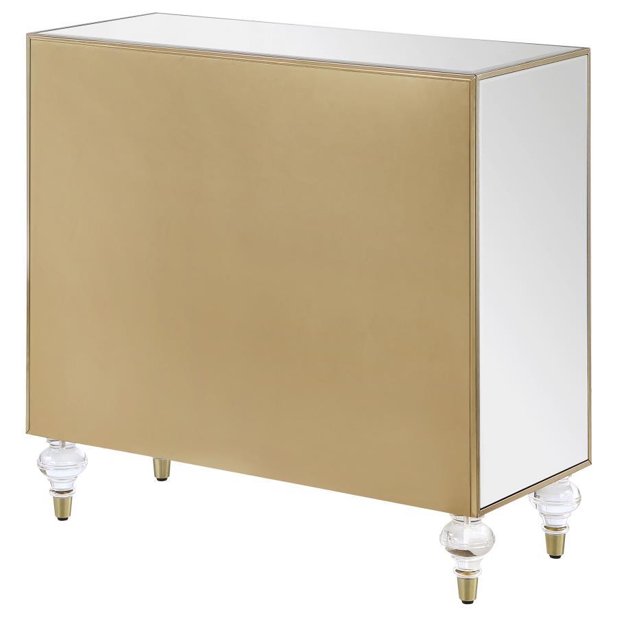 Lupin - 2-Door Mirrored Storage Accent Cabinet - Champagne