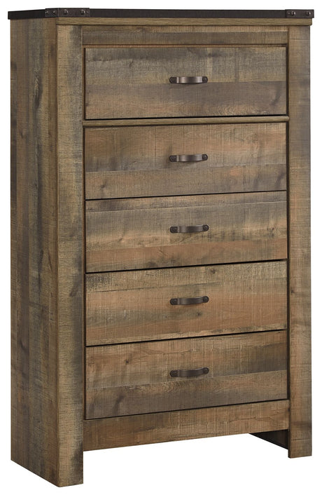 Trinell - Brown - Five Drawer Chest by Signature Design by Ashley® | Bel Furniture