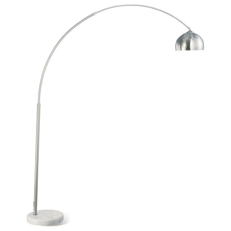Krester - Dome Shade Metal Arc Floor Lamp - Chrome by CoasterEveryday | Bel Furniture