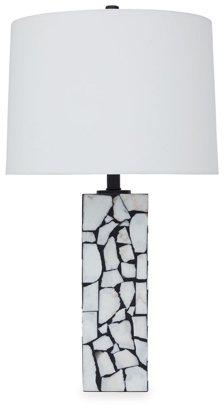 Macaria - White / Black - Marble Table Lamp by Signature Design by Ashley® | Bel Furniture