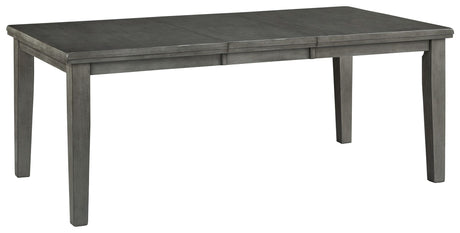 Hallanden - Gray - Rectangular Dining Room Butterfly Extension Table by Signature Design by Ashley® | Bel Furniture