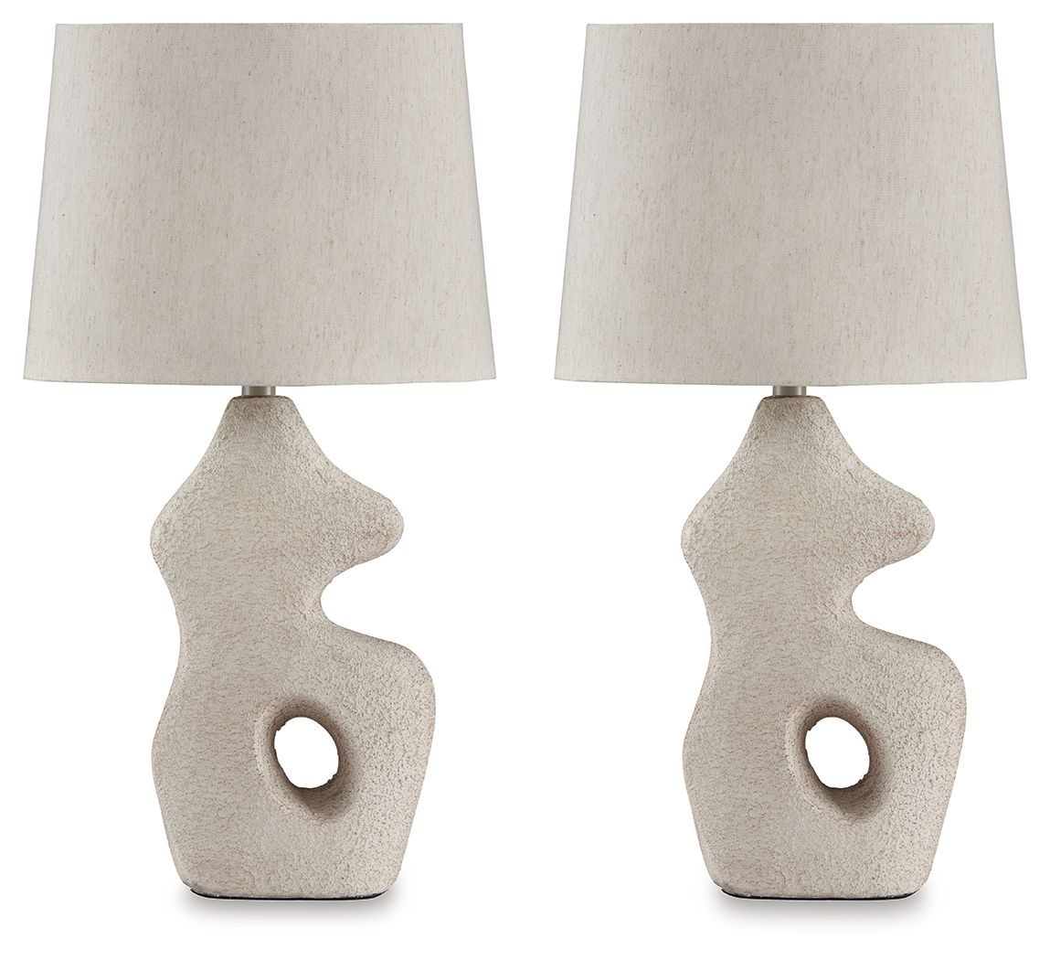 Chadrich - Antique Beige - Paper Table Lamp (Set of 2) by Signature Design by Ashley® | Bel Furniture
