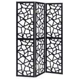 Nailan - 3-Panel Room Divider Folding Screen Open Mosaic - Black by CoasterEveryday | Bel Furniture