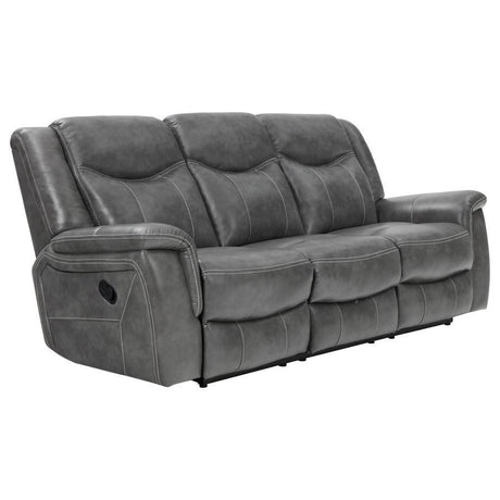Conrad - Upholstered Padded Arm Motion Sofa - Gray by CoasterEveryday | Bel Furniture