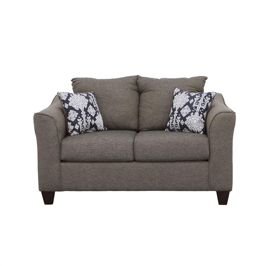 Salizar - Upholstered Flared Arm Loveseat - Charcoal Gray