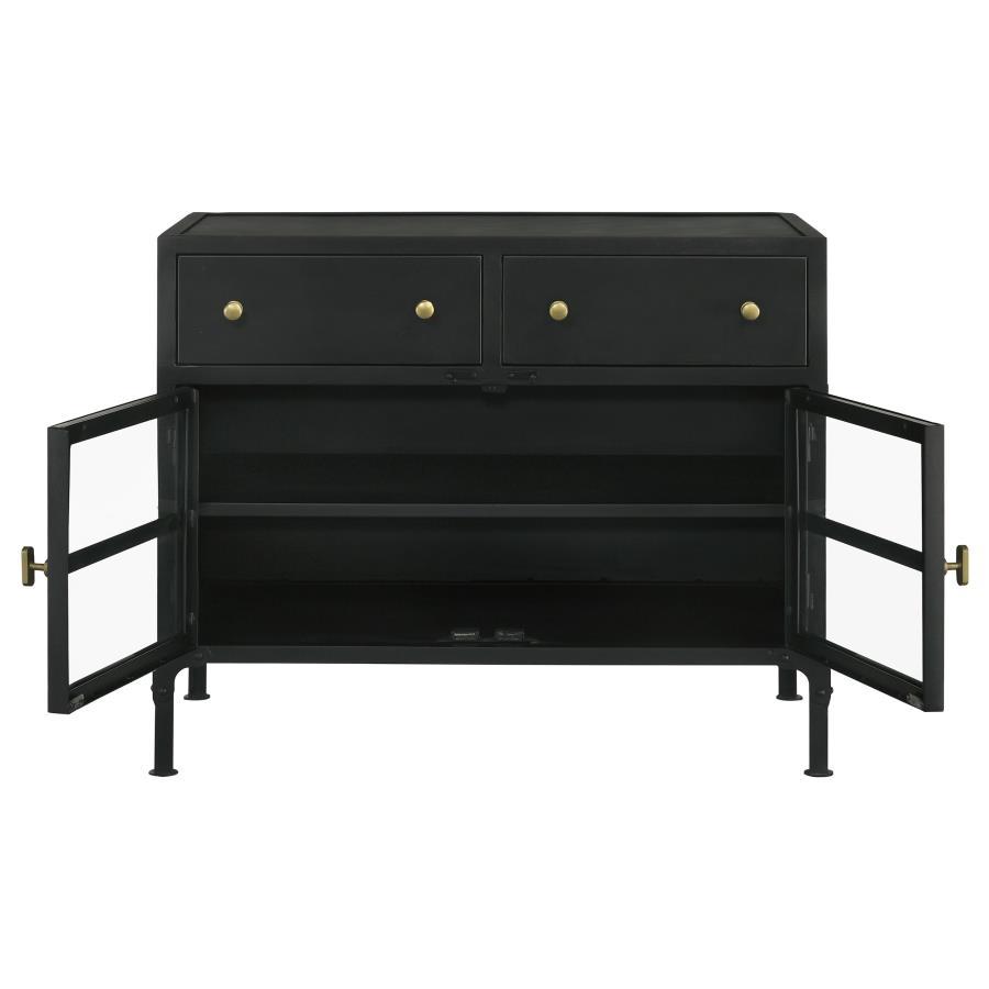 Sadler - 2-Drawer Metal Accent Storage Cabinet - Matte Black