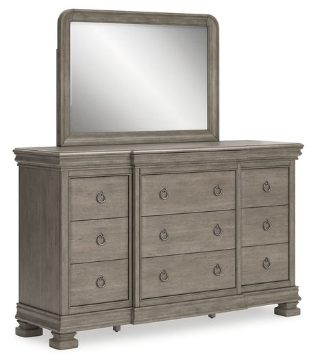 Lexorne - Gray - Dresser And Mirror by Signature Design by Ashley® | Bel Furniture