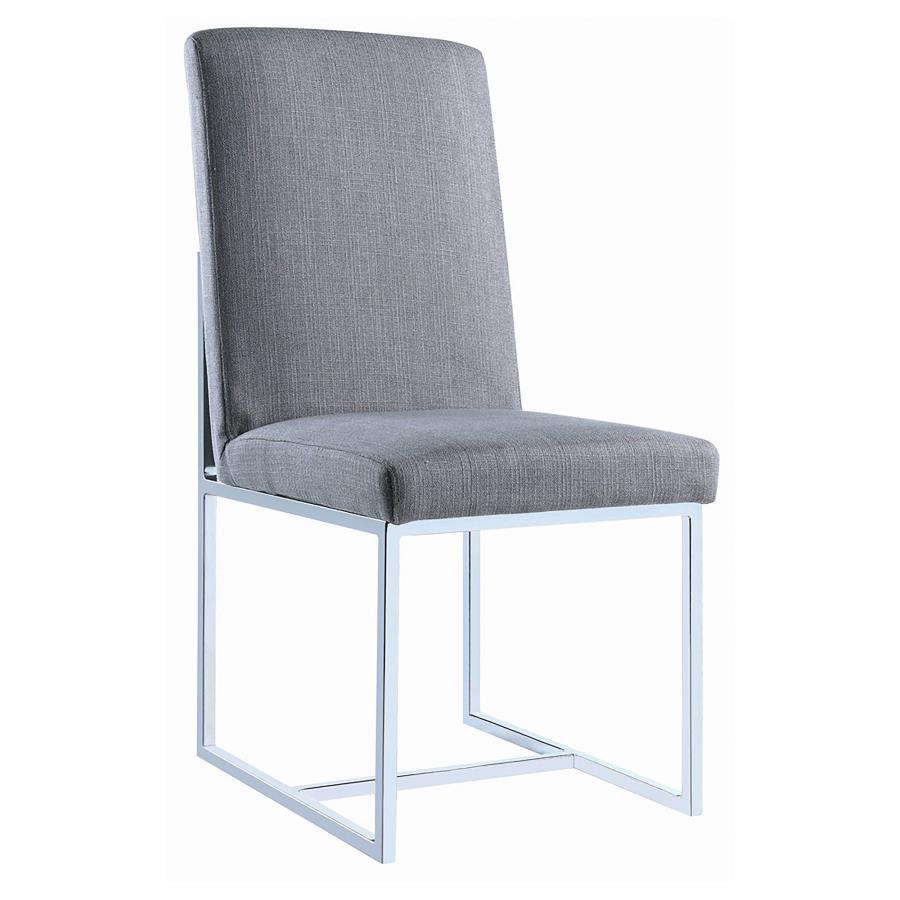 Mackinnon - Upholstered Side Chairs (Set of 2) - Gray And Chrome