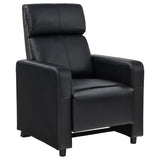 Toohey - Upholstered Home Theater Push Back Recliner - Black by CoasterEveryday | Bel Furniture