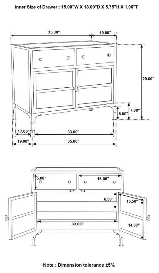 Sadler - 2-Drawer Metal Accent Storage Cabinet - Matte Black