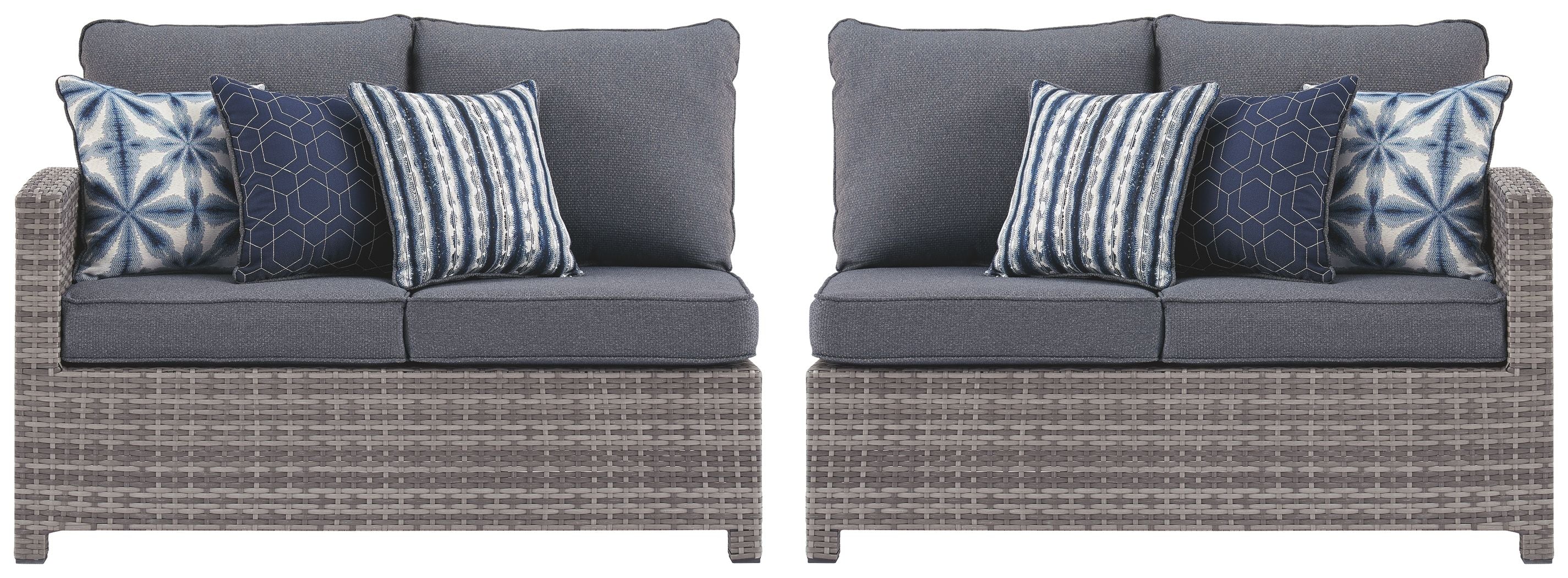 Salem - Gray - Raf / Laf Loveseat W/Cush (Set of 2)