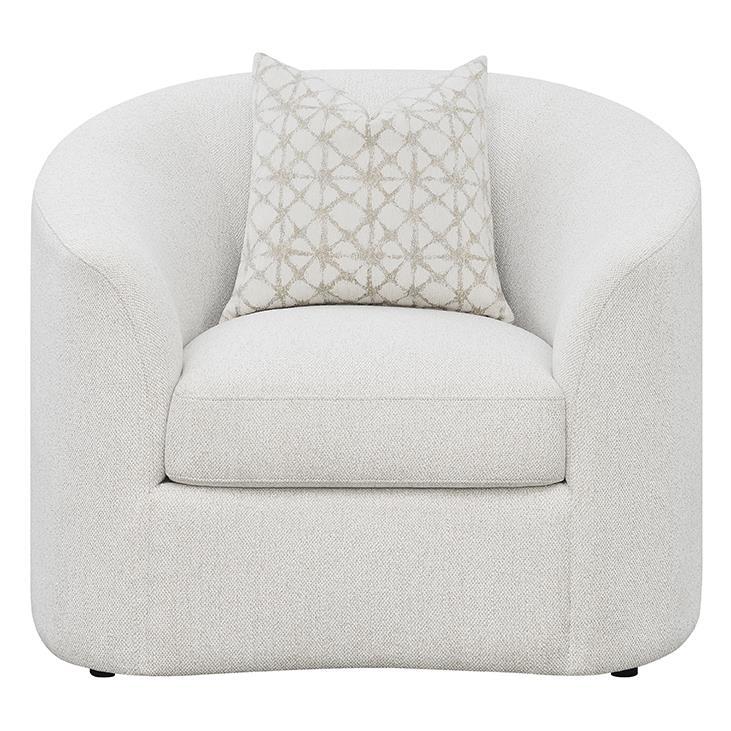 Rainn - Boucle Upholstered Sloped Arm Accent Chair - Latte