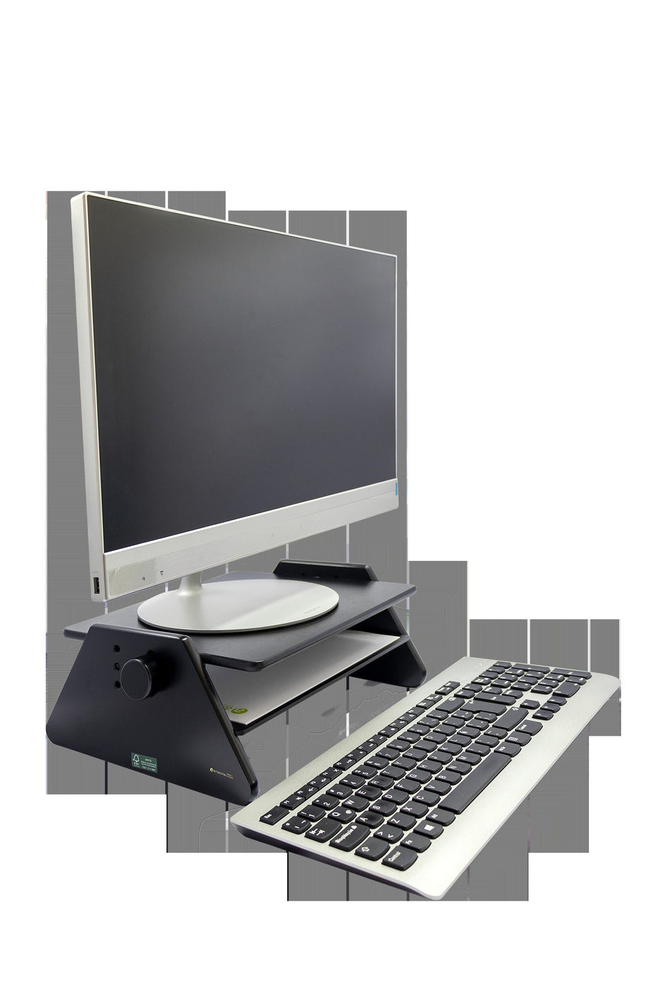 Modern Adjustable 3 Level Ergonomic Monitor Stand - Black