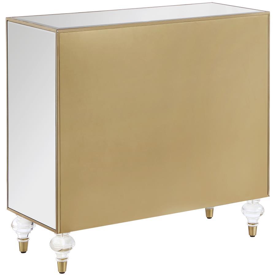 Astilbe - 2-Door Accent Cabinet - Mirror And Champagne