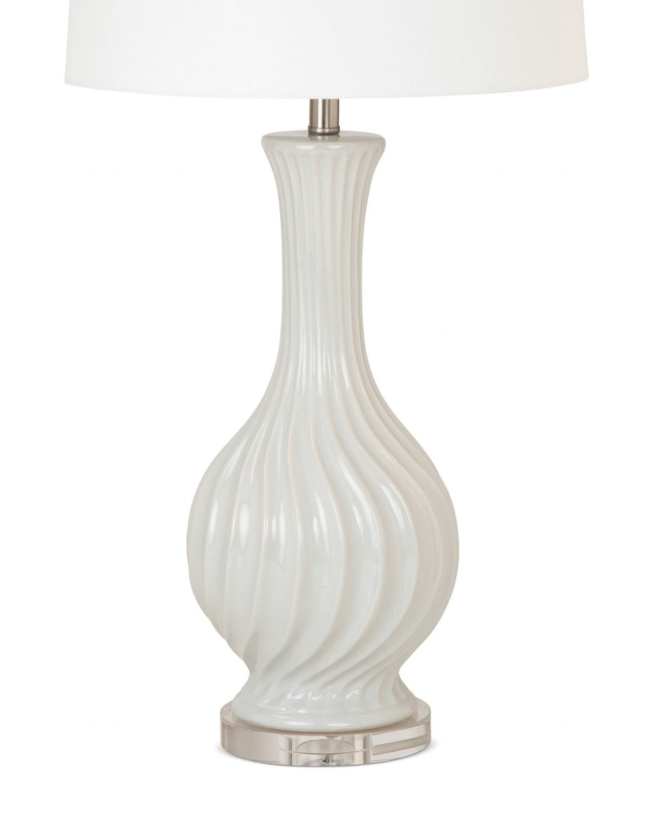 Table Lamps Curved Ceramic (Set of 2) - Light Gray