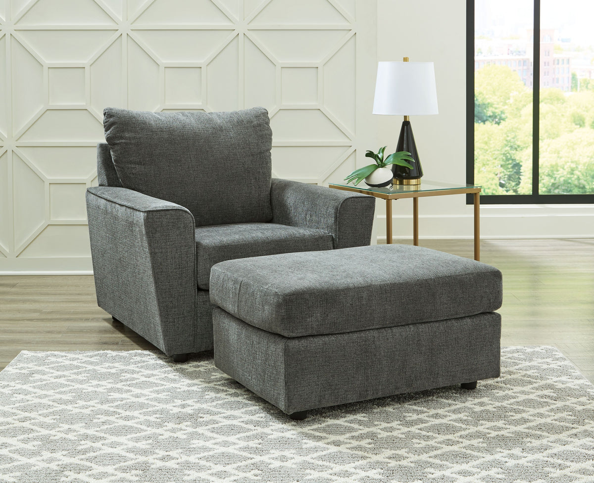 Stairatt - Living Room Set Dark Gray 2 Pc. Chair, Ottoman by Signature Design by Ashley® | Bel Furniture