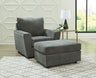 Stairatt - Living Room Set Dark Gray 2 Pc. Chair, Ottoman by Signature Design by Ashley® | Bel Furniture