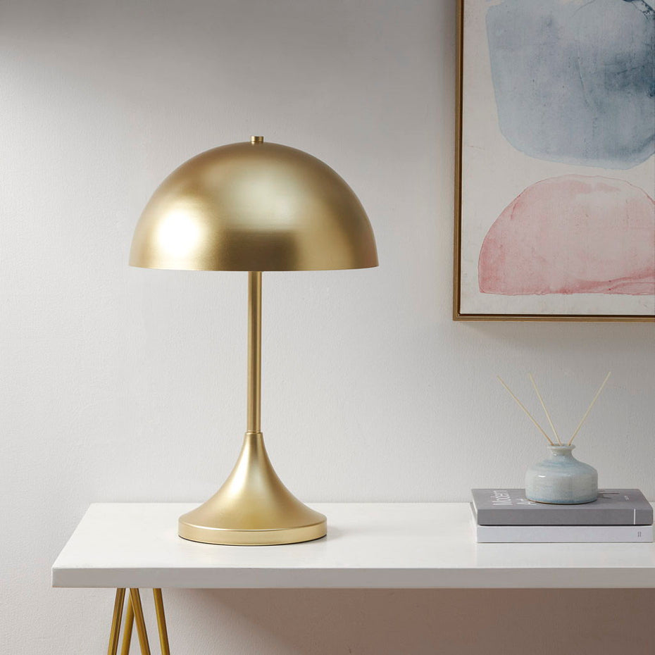 Bryson - Dome-Shaped 2-Light Metal Table Lamp - Gold