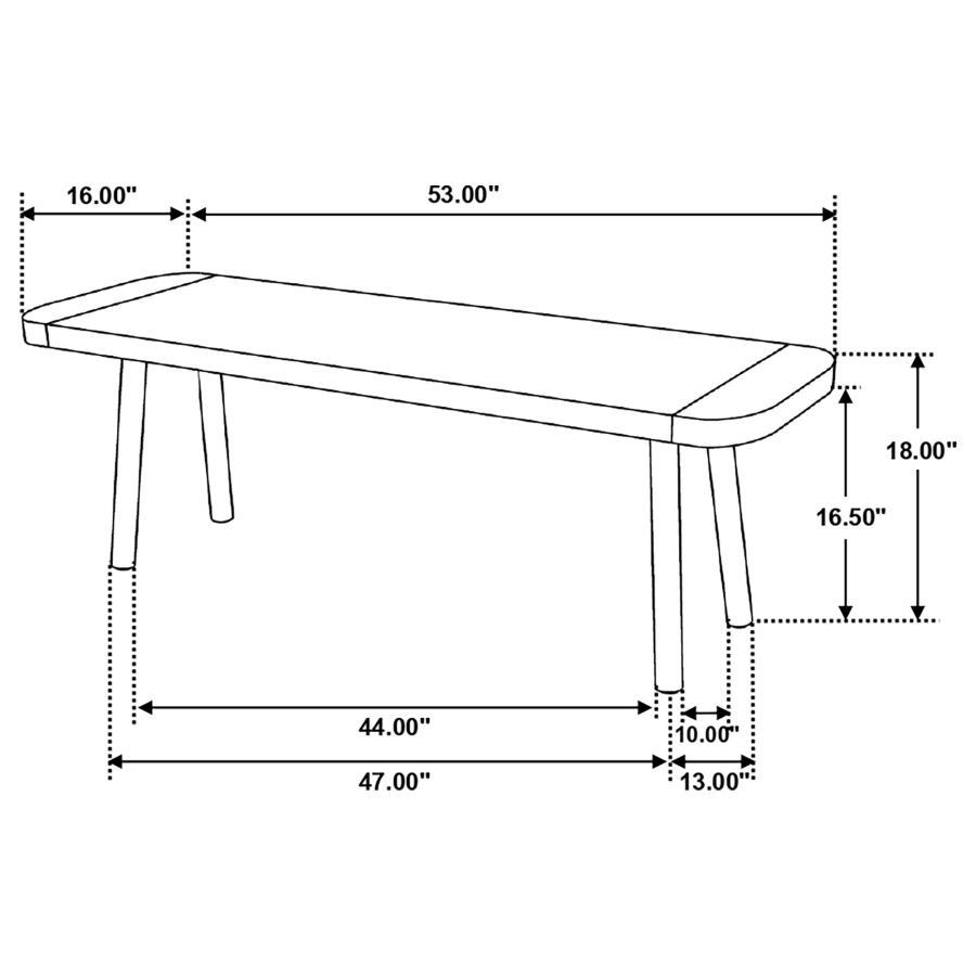 Maverick - Rectangular Dining Bench - Natural Mango And Black