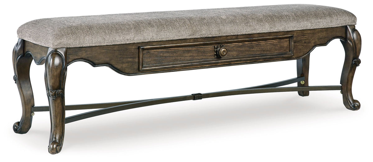 Maylee - Dark Brown - Upholstered Storage Bench by Signature Design by Ashley® | Bel Furniture