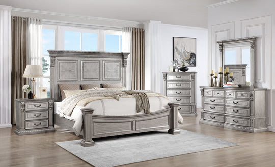 Grand-Platinum 6 PIECE QUEEN BEDROOM SET by Mollai Collections | Bel Furniture