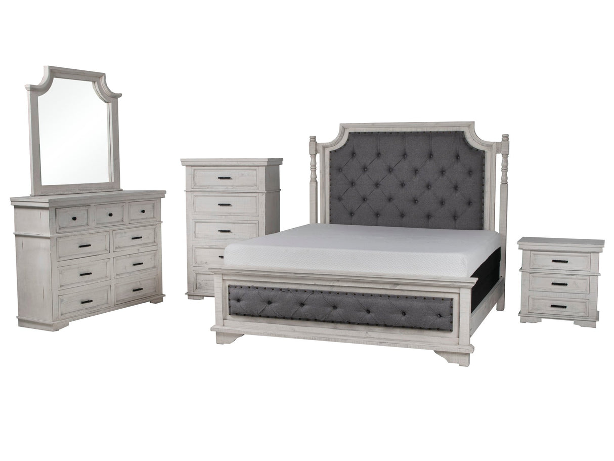 Charles-Nero White 6 PIECE KING BEDROOM SET by Mollai Collections | Bel Furniture