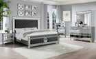 6 Piece Queen Bedroom Set with Mirrored Accents & Tufted Upholstery