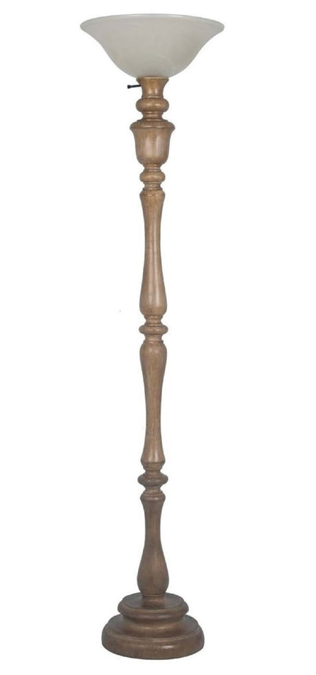 60" Polyresin Floor Lamp In Reclaimed Wood Finish by Lamps Per Se | Bel Furniture