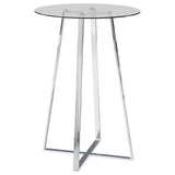 Zanella - Round Glass Top Bistro Bar Table - Chrome by CoasterEveryday | Bel Furniture