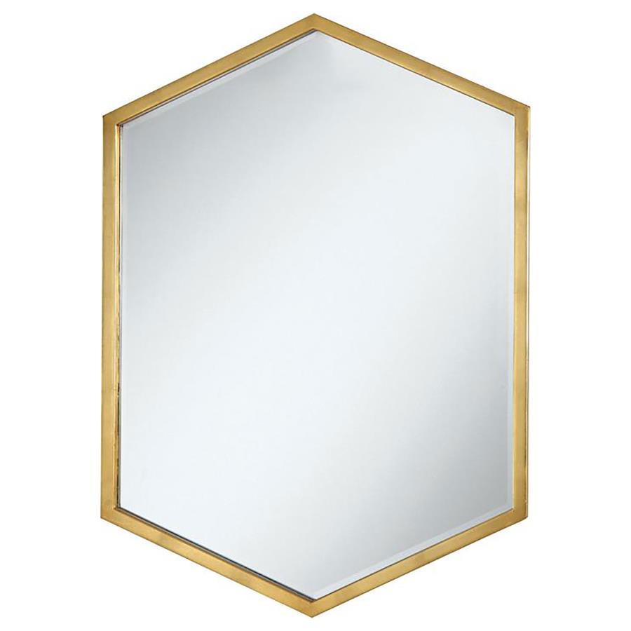 Bledel - Hexagonal Wall Mirror - Gold by CoasterEveryday | Bel Furniture