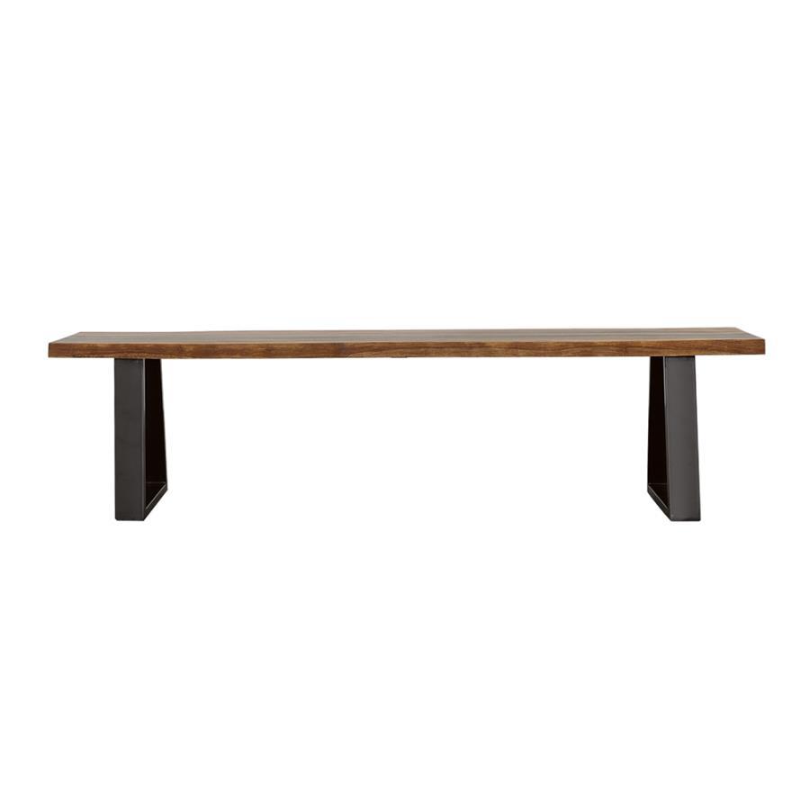 Ditman - Live Edge Dining Bench - Gray Sheesham And Black