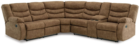 Partymate - Reclining Sectional Beige 2-Piece Reclining Sectional With Console by Signature Design by Ashley® | Bel Furniture