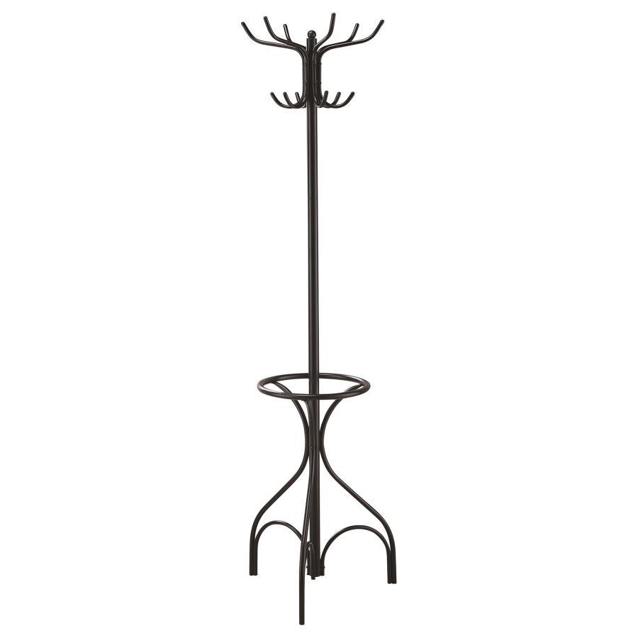 Kiefer - 12 Hook Freestanding Metal Coat Rack Hat Hanger - Black by CoasterEveryday | Bel Furniture