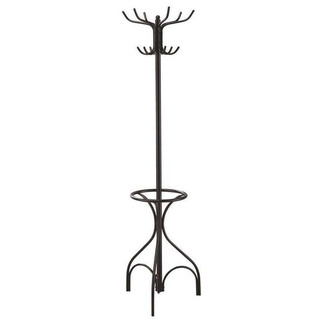 Kiefer - 12 Hook Freestanding Metal Coat Rack Hat Hanger - Black by CoasterEveryday | Bel Furniture