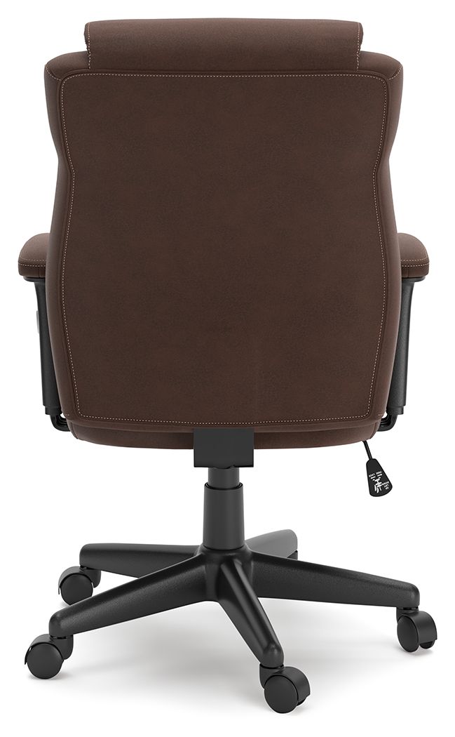 Roanhowe - Brown - 3 Pc. - Home Office Desk, Bookcase, Swivel Desk Chair