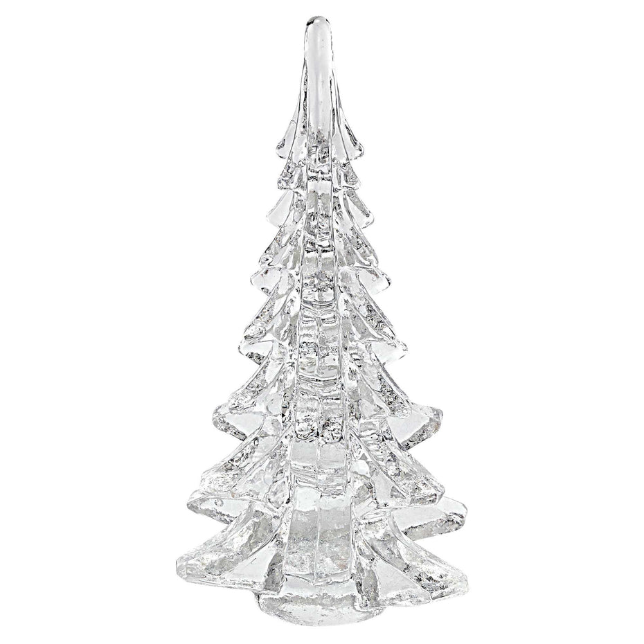 12"H Mouth Blown Glass Christmas Tree Sculpture - Clear