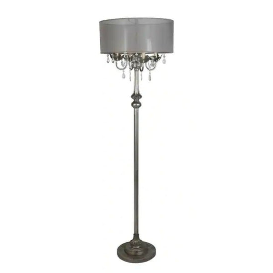 65- inch 4 Light Antique Silver Floor Lamp - BEL Furniture