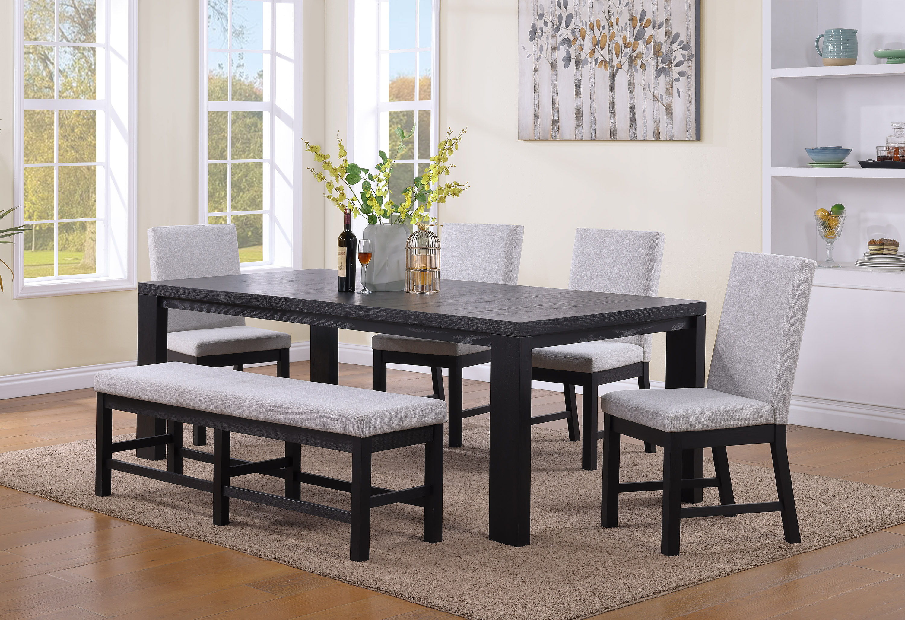 Pelham - Dining Table (18 Leaf) - Charcoal