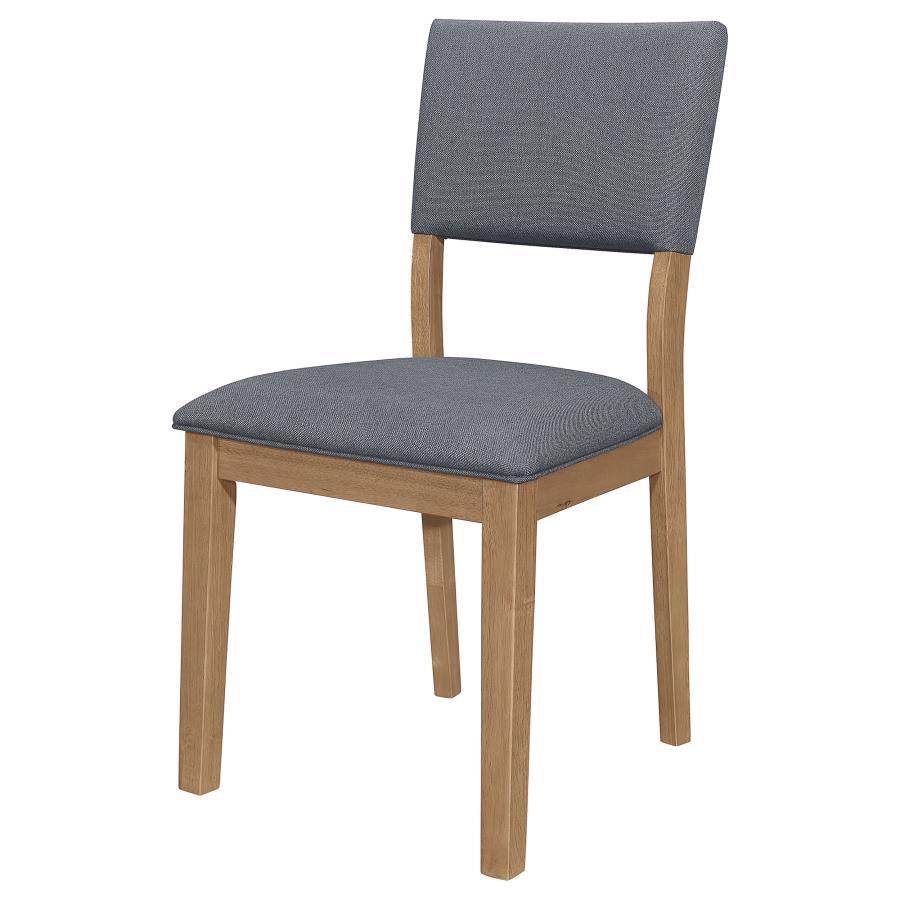 Sharon - Open Back Padded Upholstered Dining Side Chair (Set of 2) - Blue And Brown